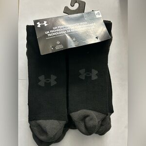 Under Armour Men's Black & Gray Performance Crew Socks XL 13-16 New 5 Pairs